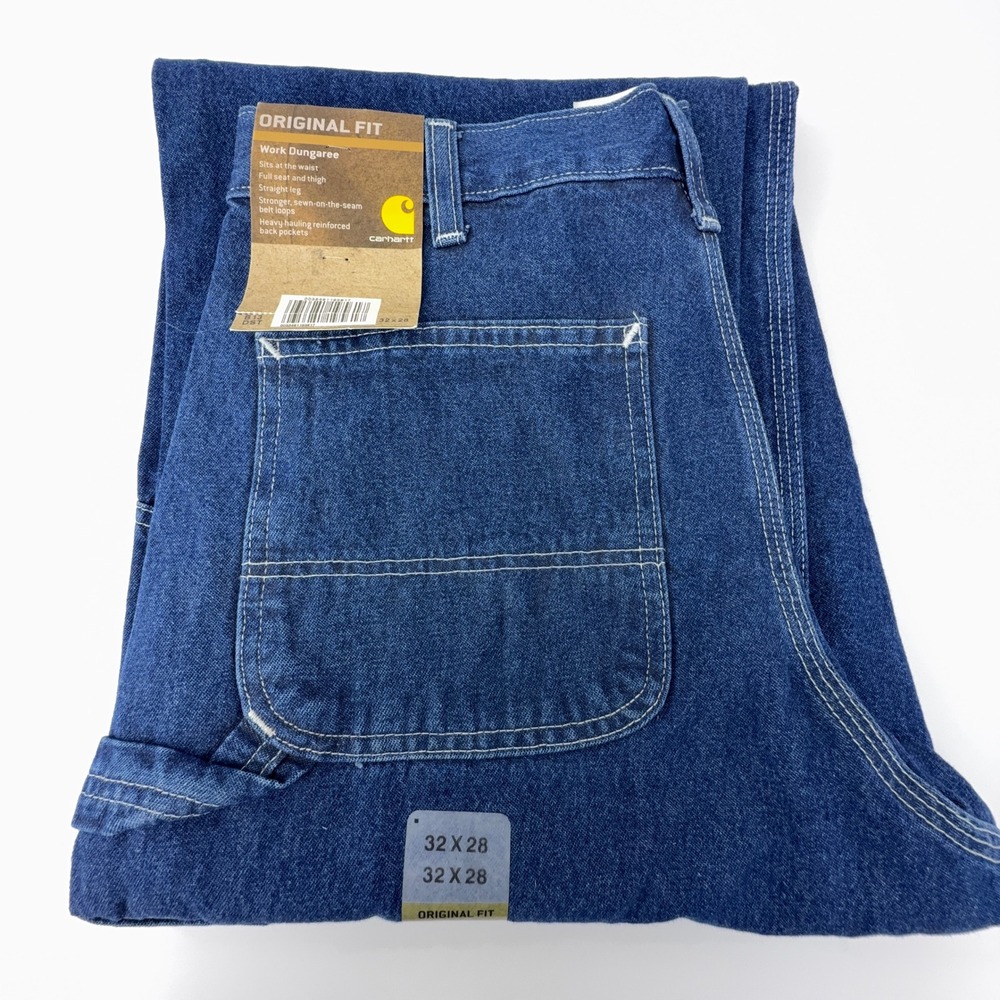 Carhartt Original Fit Work Dungaree Jeans Mens 32x28 B13 DST Darkstone NWT NOS